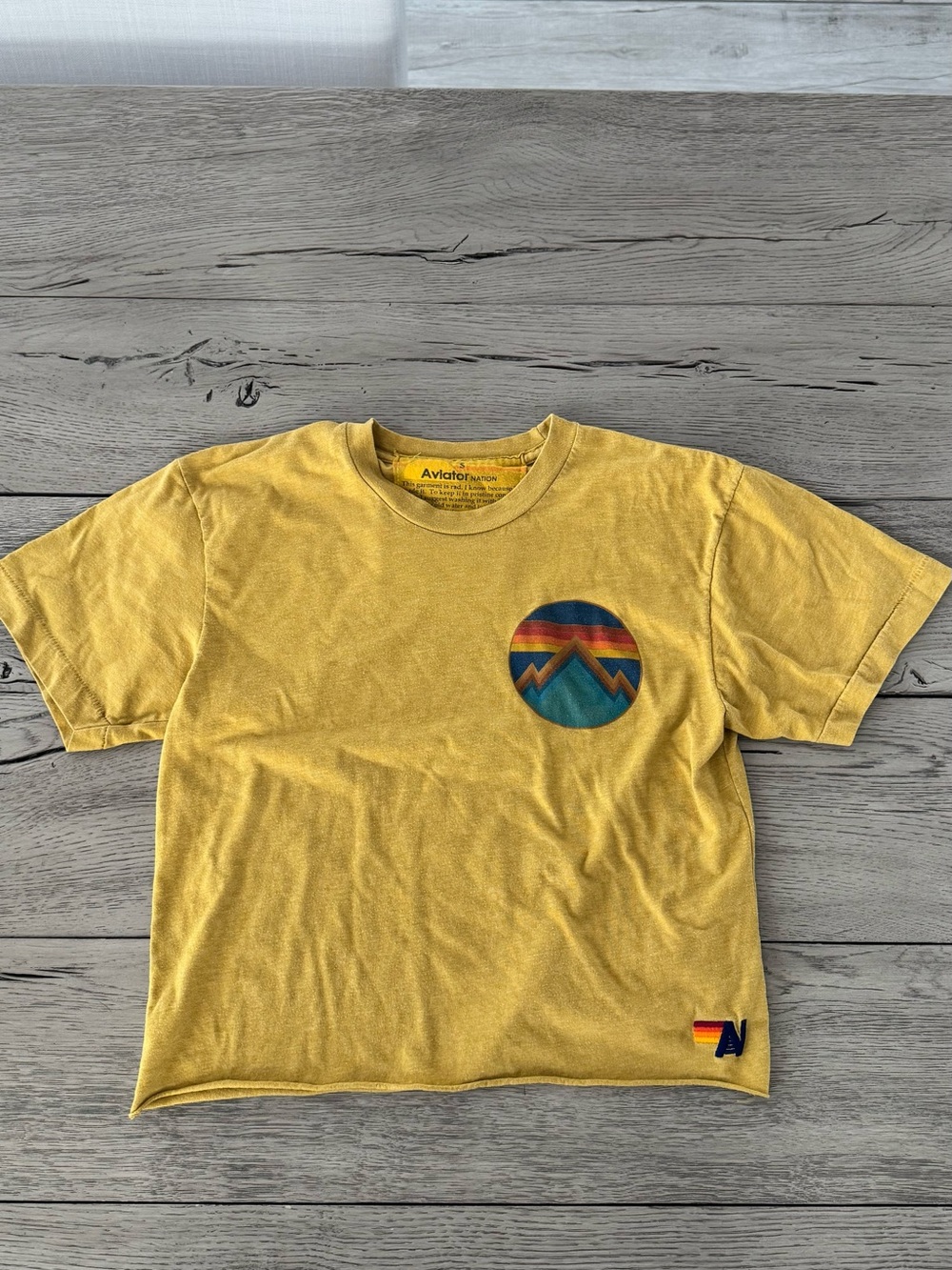 Aviator Nation Kids Yellow Short-Sleeve Tee with Mountain Patch